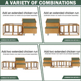 Large Chicken Coop with Wheels,Mobile Hen House for 6-8 Chicken,Portable Chicken House with Nesting Box,Wooden Poultry Cage,Waterproof Rabbit Cage,Duck Coop ECOLINEAR