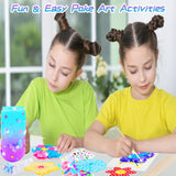 FJBICODA Poke Art Flower Bouquet Craft Kit - Arts and Crafts for Girls Ages 5-12 - Make Your Own Bouquet with 8 Flowers 2 Butterflies & 1 Vase - DIY Activities Gifts for 5 6 7 8 9 10+ Year Old Kids FJBICODA