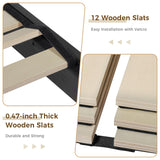 Wood Queen Bed Frame with Wooden Headboard and Footboard, Heavy Duty 12 Solid Wood Slats Support, Rubber Wood Platform Bed Frame with Large Under Bed Storage, No Box Spring Needed, Rustic Brown Susalt