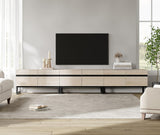 WAMPAT Modern TV Stand with Storage Cabinets for 110 Inch TV, Wood TV Entertainment Center TV Media Console Table with Metal Leg for Living Room,Light Oak WAMPAT