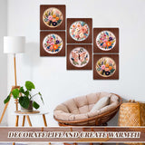 Wenqik 6 Pcs Wood Embroidery Hoop Frame Set 8 Inch Embroidery Hoops Wood Display Frame for Finished Cross Stitch or DIY Art Craft Sewing Ornaments (Without Hoops)(Square) Wenqik