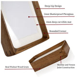 FLECHAZO 4x6 Picture Frame Wood with 3x5 Mat, Natural Solid Walnut Wooden 4 by 6 Photo Frames for Tabletop or Wall Mounting Display FLECHAZO