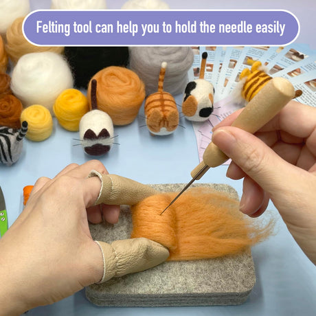 Truslin Needle Felting Kit, DIY Crafts for Adults Women, Hobby Kit with Felting Supplies,Felting Needles, Felting Wool and Tools for Beginners, Adult Craft Kits, Faceless Animals 12pcs Truslin