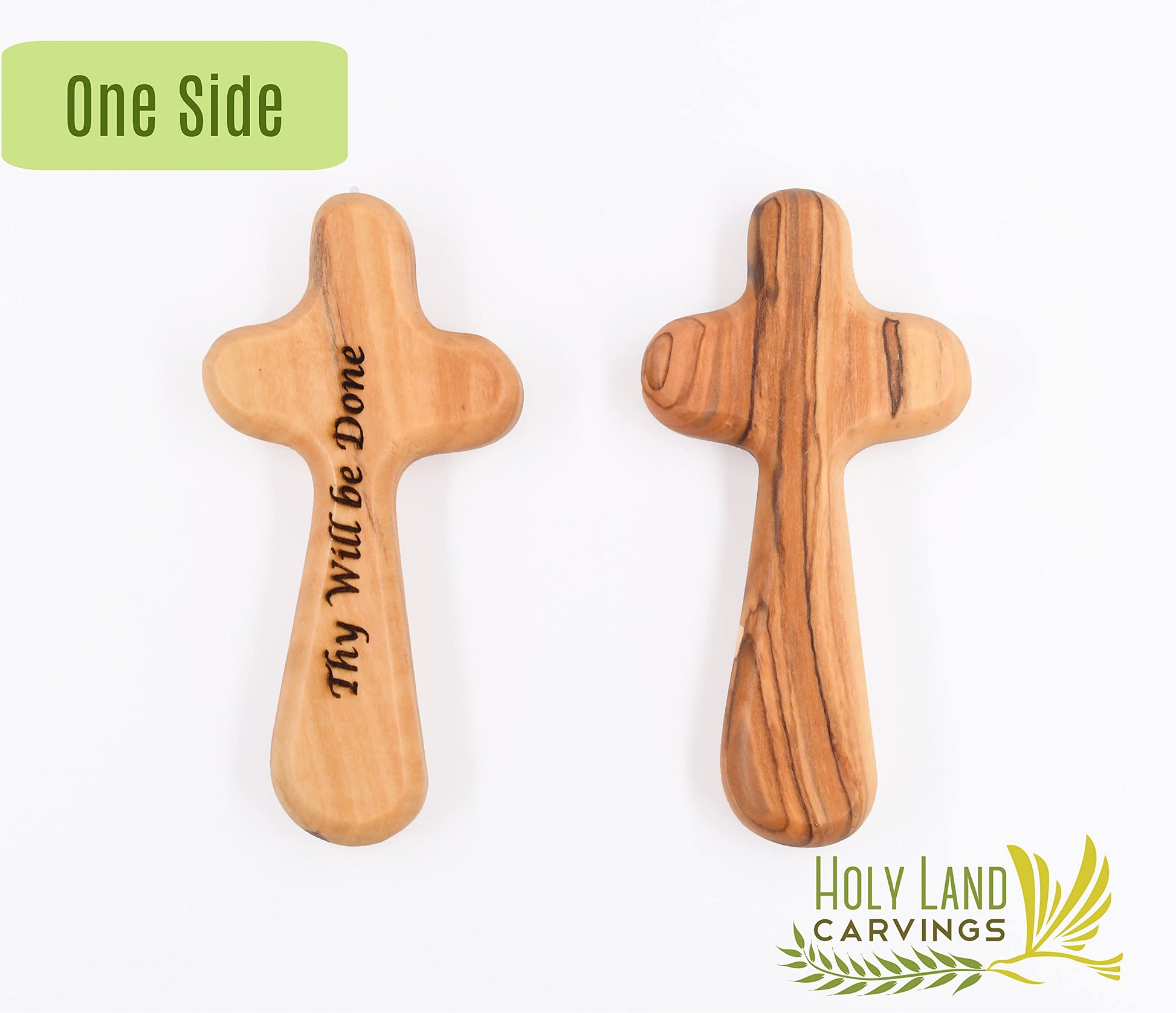 Generic Custom Personalized Olive Wood Comfort Cross, 4 Hand Held Cross, Prayer Palm Cross, Personalized Name Cross Gift for any age or Occasion One Side Engraving - WoodArtSupply