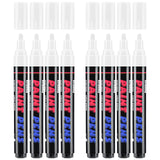 Craiiby White Paint Pens Paint Markers - 8 Pack Permanent Acrylic Quick Dry Waterproof Marker Pens for Rocks Wood Fabric Plastic Canvas Glass Mugs Metal Tire Stone Craiiby