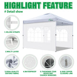 Acepic 3Pcs Instant Canopy Tent Sidewalls for 10x10 Pop-Up Canopy, Garden Gazebo, 210D Oxford Fabric Waterproof, White (Tent NOT Included) Acepic