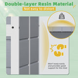 Greesum Outdoor Storage Shed 6X4FT All-Weather Resin Tool Room with Floor for Garden,Backyard,Pool Tool, Light Grey Greesum