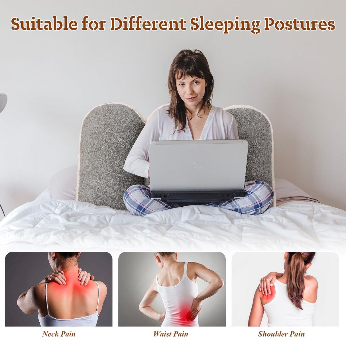 Ziihome Upholstered Tufted Headboard Pillow - Ultra Thick, Movable, Double Color Design for Twin & Queen Bed Ziihome