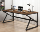 HSH Large Rustic Brown Computer Desk, 70 Inch Home Office Metal Wood Desk for 2 Person, Farmhouse Extra Long Writing Study Gaming Desk Table, Bedroom Living Room PC Laptop Dual Monitor Desk HSH