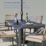 Kingdura 7 Piece Patio Dining Sets, Outdoor Furniture Set of 6 Ratten Wicker Chairs with Cushions and Dining Table with Umbrella Hole, All-Weather Outdoor Furniture Conversation Set for Backyard Kingdura