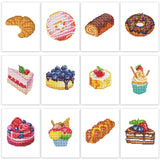 PeakLuv 12 Pcs Small Diamond Art Kits, Cake Mini Diamond Painting Kits for Adults Beginners, 5D DIY Square Drill Diamond Dots, Quickly Finishable Mini Gem Art for Home Wall Desktop Decor, 6X7in PeakLuv