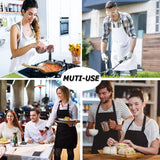 4 Packs Chef Apron, Waterproof Apron, Adjustable Apron with 2 Pockets for Men Women, Professional Apron for Kitchen Cooking Gardening Painting Baking Restaurant (White) loteaf