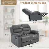 Cooexult Loveseat Recliner, Double Recliner with Side Pockets, Manual Reclining Loveseat for Living Room, Home Theater, RV, Dark Grey Cooexult