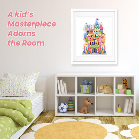 ELX 60 Piece Castle Jigsaw Puzzle for Kids 3+, Large Floor Puzzle for Preschool Learning with Storage Bag, Educational Toy Gift Birthday and Christmas for Boys Girls ELX