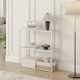 TIQLAB Small Entryway Table, 29.5" Narrow Console Table with Shelves, Sofa Table, Couch Table, Side Table, Entry Table for Hallway, Living Room, Small Space, White TIQLAB