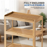 Magshion Display Cabinet with Acrylic Doors, 5-Tier Curio Cabinet for Collectibles, Display Case Showcase for Living Room, Office, 27.5"(L) x 13.5"(W) x 67.5"(H), Natural Magshion