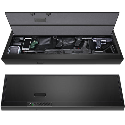 Biometric Gun Safe for Rifle, Shotguns, Pistols, Compact Long Gun Safe, Quick Access Fingerprint Gun Safe Firearm Case- Upgraded Biometric/Keypad/Key Access