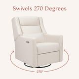 babyletto Kiwi Plus Electric Power Glider Recliner Nursery Chair w/USB Ports - Water & Stain Resistant Glider Rocking Chair for Nursery - GREENGUARD Gold Certified 270° Swivel Rocker Recliner - Cream babyletto