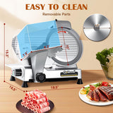 CGOLDENWALL Meat Slicer Machine 10" Commercial Meat Slicer 240W Electric Deli Meat Cheese Food Slicer 0-1/2" Adjustable Thickness Semi-Auto Frozen Meat Slicer for Home, Copper Motor Low Noise Durable CGOLDENWALL