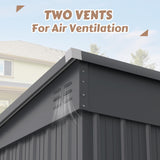 MUPATER 6 x 10 ft Outdoor Storage Shed,Galvanized Metal Shed Storage House with Lockable Door and Vents for Garden,Patio, Backyard, Grey MUPATER