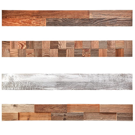 SIBERIAN HERITAGE Barnwood Planks - Accent Wall Panels for Farmhouse Decor - Reclaimed Wood Planks Two-Layer Glued (Samples, 5 Items, 4 x 2 x 0.3 Inch) SIBERIAN HERITAGE