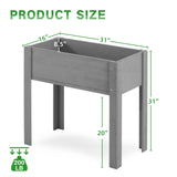 Raised Garden Bed with Legs (31x16x31''), Solid Wood Elevated Planter Box for Outdoor Wood-Natrl