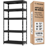 Metalkast Heavy-Duty Metal Garage Shelving | 71" H x 35" W x 18" D | Adjustable Industrial Storage Rack with Wire Shelves | 5-Tier Steel Shelving Unit, 5,000LB Capacity, Rust-Resistant Coating Metalkas