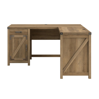 kathy ireland Home by Bush CGD160RCP-03 60-Inch L-Shaped Desk with Drawer, Reclaimed Pine