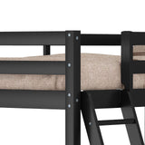 Hillsdale Caspian Black Solid Wood Twin Loft Bed with Built-In Desk for Kids Hillsdale