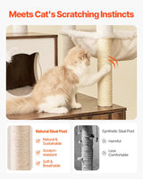 VEVOR Large Cat Tree with Litter Box Enclosure, 55.12 inches Tall, 2-in-1 Cat Tower, Multi-Level Cat Condo Furniture with Perches, Sisal Scratching Posts, Hammock, Big Kittens House for Indoor Cats VEVOR