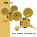 JZWELD Oxygen Acetylene Regulators, CGA540 and CGA510 Inlet Connection Welding Gas Gauges, Oxygen Acetylene Regulator Set for Welding Gas Cutting Torch, PC Handle JZWELD