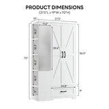 LIKIMIO Armoire Wardrobe Closet 70 Inches, Large Storage with Mirror, 2 Doors, Drawer, and Shelves, Modern Bedroom Freestanding Wooden Wardrobe Combination with Hanging Rail, White LIKIMIO