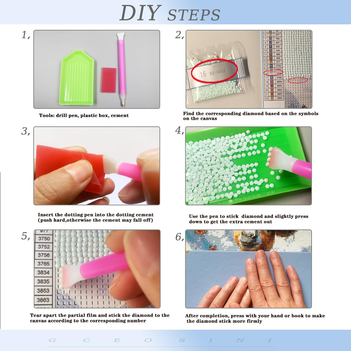 GCEOSINI 4 Pack Diamond Painting Kits for Adults, 12x16 Inch 5D Diamond Art Kits for Beginners, Full Drill Paint with Diamonds Dots Diamond Painting Kits Gem Art for Home Decor (Animal 01) GCEOSINI