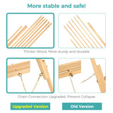 VISWIN 63" Wooden Tripod Display Easel Stand for Wedding Sign, Poster, A-Frame Artist Easel Floor with Tray for Painting, Canvas, Foldable Easel - Natural VISWIN