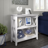 Bush Furniture Key West Small 2-Shelf Bookcase in Pure White Oak Bush Business Furniture