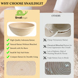 SNAILDIGIT Banneton Bread Proofing Basket Set of 2: 9 Inch Round Sourdough Proofing Bowls for Artisan Bread Making for Professionals and Home Bakers SnailDigit
