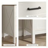 BAZELOR Farmhouse 9 Drawers Dresser for Bedroom, Modern Dresser with Metal Handle, Natural Texture, Wood Rustic Chest of Drawers for Bedroom,Living Room,Hallway and Entryway, Antique White BAZELOR