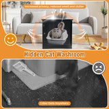 Tangkula Litter Box Enclosure, Cat Litter Box Furniture Hidden, Nightstand Pet House with Magnetic Door, Indoor Cat Washroom for Kitty (Black) Tangkula