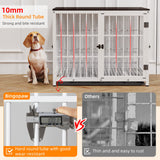 Heavy Duty Dog Crate Furniture: 72Inch Extra Large End Table Style Doggie Crates with Three Doors - Inside Modern Big TV Stand Style Puppy Wooden Kennel with Removable Tray for Medium Large Dogs White BingoPaw