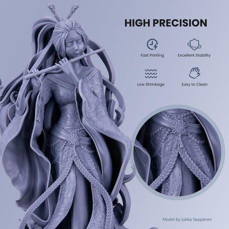 ELEGOO Water Washable 3D Printer Resin LCD UV-Curing Resin 405nm Standard Photopolymer Resin for Mars Saturn Jupiter MSLA DLP LCD 3D Printing 1000Gram Ceramic Grey ELEGOO