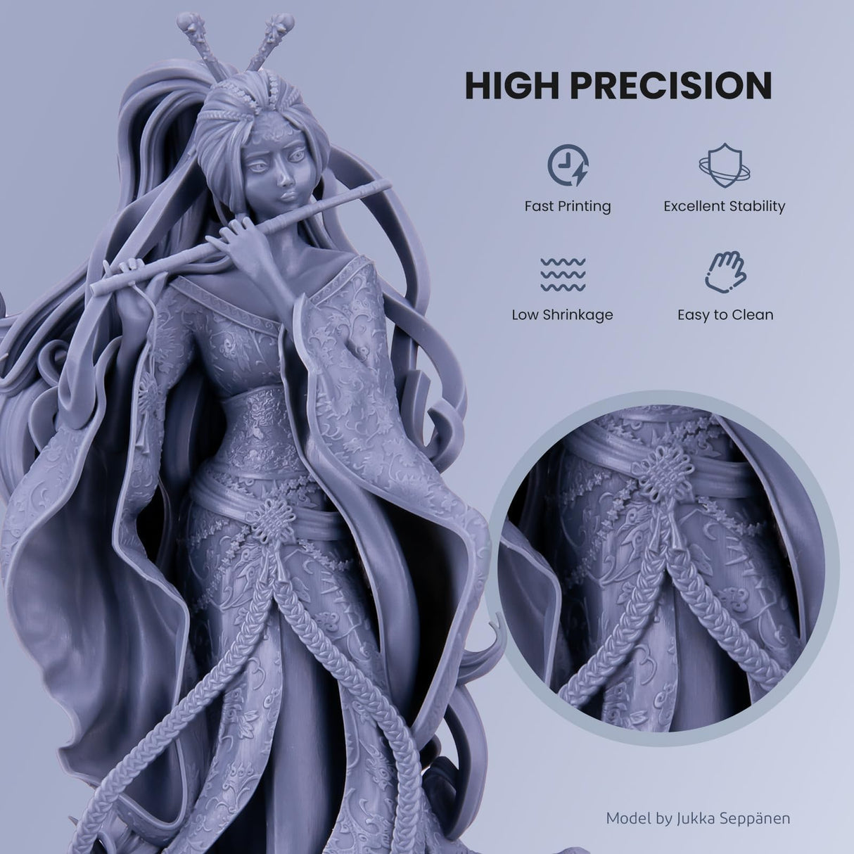 ELEGOO Water Washable 3D Printer Resin LCD UV-Curing Resin 405nm Standard Photopolymer Resin for Mars Saturn Jupiter MSLA DLP LCD 3D Printing 1000Gram Clear Blue ELEGOO