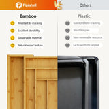 Pipishell Bamboo Expandable Drawer Organizer for Utensils Holder, Adjustable Cutlery Tray, Wood Drawer Dividers Organizer for Silverware, Flatware, Knives in Kitchen, Bedroom, Living Room Pipishell