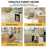 UNICOO® Foldable Toddler Tower - 2-Step Ladder for Adult, Toddler Tower Foldable & Compact - Foldable Kitchen Tower, Kids Step Stool, Folding Toddler Tower for Kitchen & Bathroom (Sea Salt Blue) UNICOO