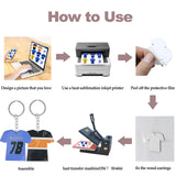 XKCWXY 72Pcs Sublimation Keychain Blanks Bulk - Sublimation Blanks Keychain with White Protective Film - MDF Sports Keychain - Heat Transfer Keychain Blanks Double Sided XKCWXY