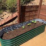 Vego garden Aluzinc Raised Garden Bed Kits, 17" Tall 6 in 1 Modular Metal Raised Planter Bed for Vegetables Flowers Patio Ground Planter Box-British Green Vego garden