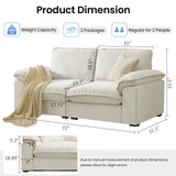 HALLYBEE 72" Cloud Couch Loveseat Sofa with Padded Armrests & Deep Seat Sofas for Living Room Apartment Office Chenille Fabric White HALLYBEE