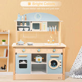 ROBUD Wooden Play Kitchen Set for Kids Toddlers, Toy Kitchen Gift for Boys Girls, Age 3+ ROBUD
