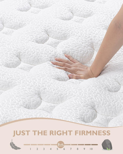 BedStory King Mattress - 12 Inch Hybrid Mattress in a Box - Individually Wrapped Coils for Pressure Relief and Motion Isolation