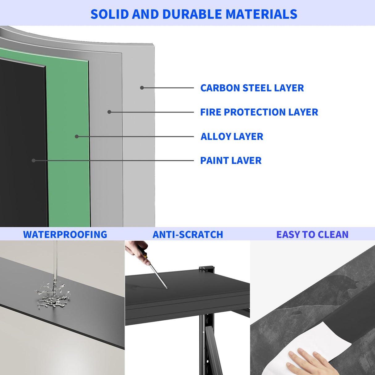 Hzdbhd Garage Shelving Unit 1 Set Rustproof 50“W Heavy Duty Storage Shelves Easy Assembly 3 Tier Adjustable Metal Steel Utility Shelf Rack Garage Storage Organize for Tools Basement,Warehouse Hzdbhd