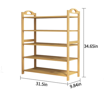 UDEAR Bamboo Shoe Rack 5-Tier Shoe Storage Organizer Entryway Shoe Shelf - WoodArtSupply